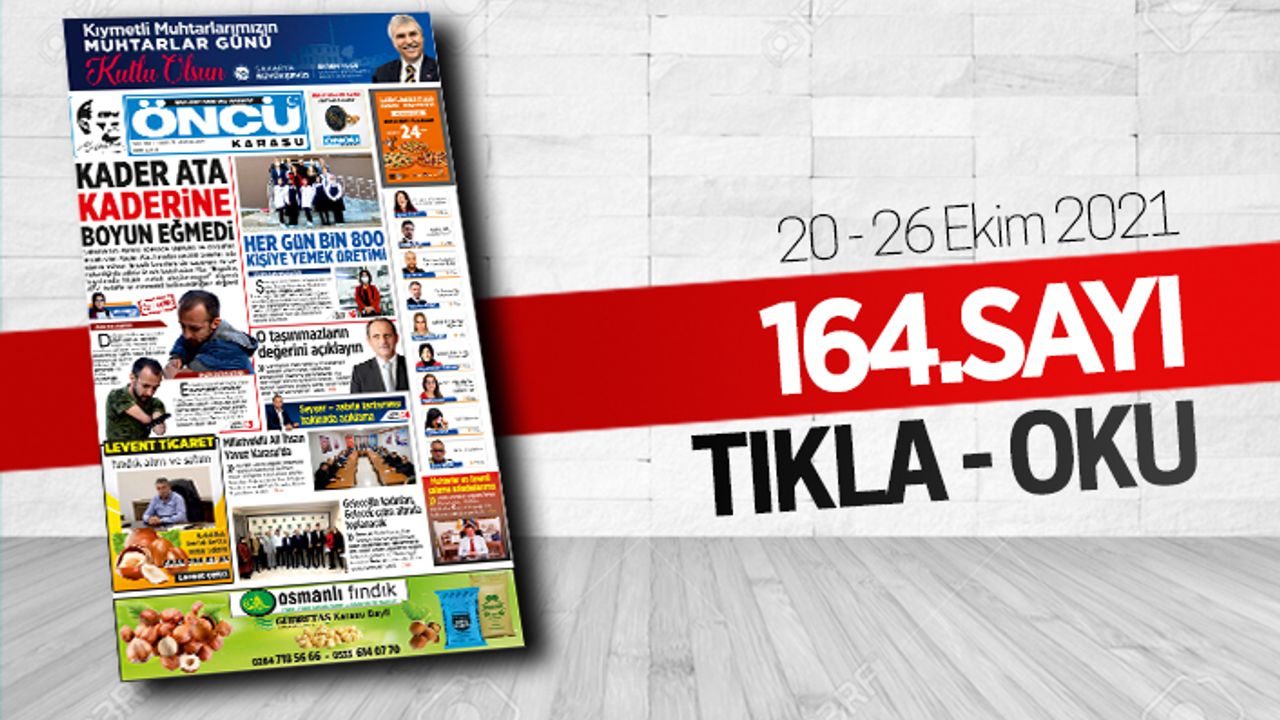 Öncü Karasu Gazetesi 164.sayı