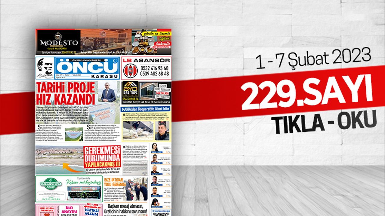 Öncü Karasu Gazetesi 229.sayı