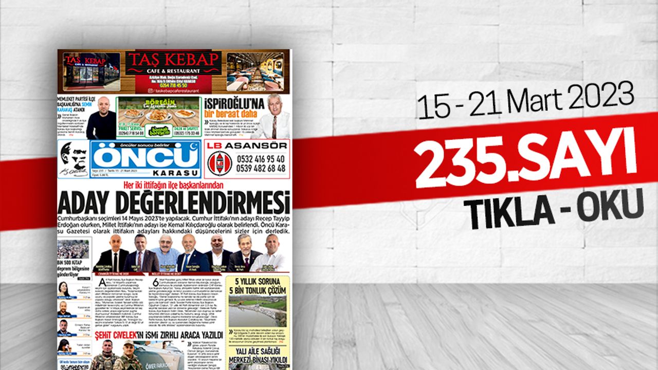 Öncü Karasu Gazetesi 235.sayı