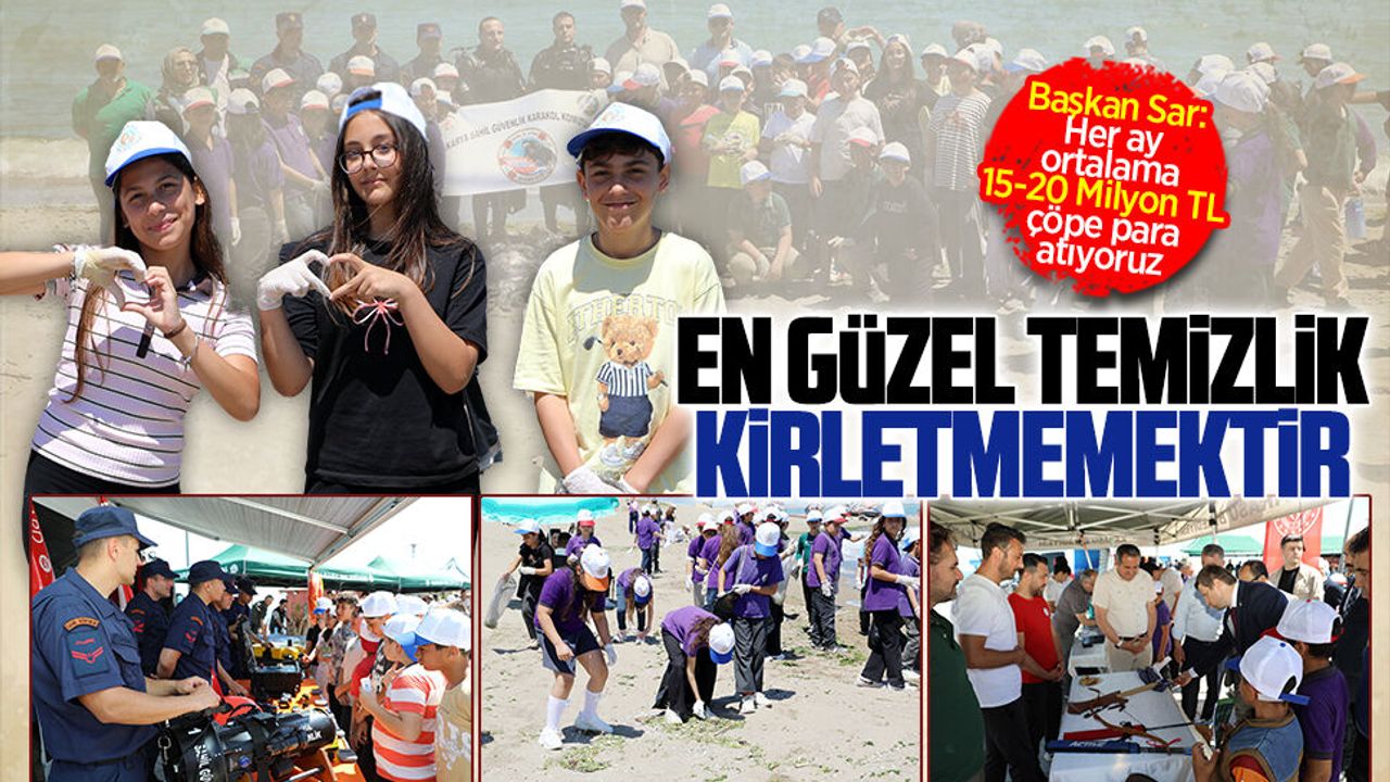 Çevre Haftası kapsamında Karasu sahilinde anlamı e