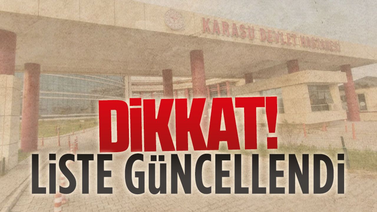 Karasu Devlet Hastanesi temmuz ayı mesai dışı poliklinik takvimi netleşti