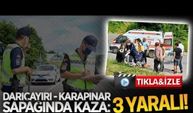 Karapınar-Darıçayırı sapağında kaza: 3 yaralı!