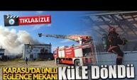 Karasu'da eğlence mekanı küle döndü