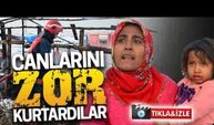 Yanan barakadan canlarını zor kurtardılar