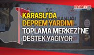 Karasu yardım toplama merkezine destek sürüyor