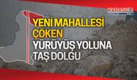 Çöken yola taş dolgulu çözüm