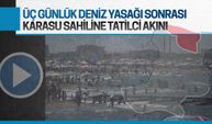 Üç günlük deniz yasağı sonrası Karasu sahiline ziyaretçi akını