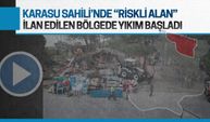 Sahiller Halkındır projesi kapsamında riskli alan bölgesinde yıkım başladı