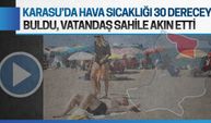 Karasu’da hava sıcaklığı 30 dereceyi buldu, vatandaş sahile akın etti