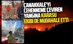 Çanakkale’deki yangına Karasu ekibi de müdahale etti