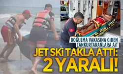 Boğulma vakasına giden cankurtaran kontrolündeki jet ski takla attı