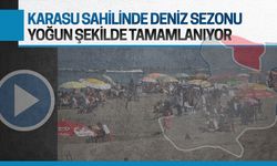 Deniz sezonunun son gününde Karasu sahili doldu