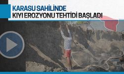 Karasu sahilinde kıyı erozyonu tehtidi başladı