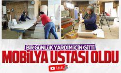 Eşine yardım için gittiği atölyede mobilya ustası oldu