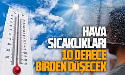 Hava sıcaklıkları 10 derece birden düşecek