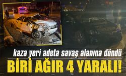 Kaza yeri savaş alanına döndü: 4 yaralı!