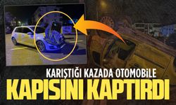 Karıştığı kazada otomobile kapısını kaptırdı: 1 yaralı