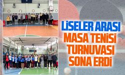 Liseler arası masa tenisi turnuvası sona erdi