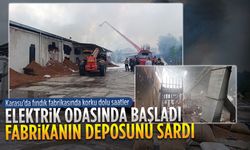 Karasu’da fındık kırım fabrikasında yangın çıktı