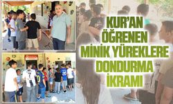 İmamı Şamil Camii’nde Yaz Kur’an Kursu öğrencilerine tatlı sürpriz