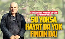 Saadet Partili Mehmet Bir’den kuraklık uyarısı: Fındık bulamayabiliriz