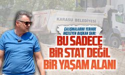 Başkan Sarı, ilçe stadı çalışmalarını yerinde inceledi