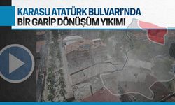 Karasu’nun merkezindeki yıkım, yürekleri ağızlara getirdi