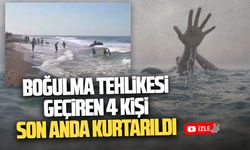 Karasu sahilinde boğulmak üzere olan 4 kişiyi böyle kurtardılar
