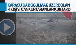 Karasu sahilinde boğulmak üzere olan 4 kişiyi böyle kurtardılar