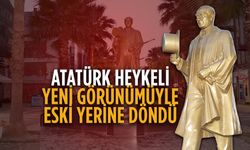 Atatürk heykeli yeni yüzüyle eski yerinde