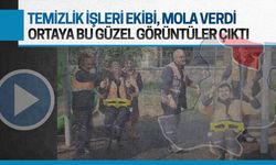 Temizlik işleri ekibi parkta mola verdi, ortaya bu güzel görüntüler çıktı
