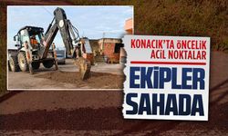 Konacık Mahallesi’nde asfalt yama çalışması