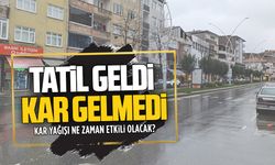 Okullar tatil oldu ama beklenen kar gelmedi
