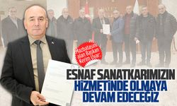 Şoförler ve Otomobilciler Esnaf Odası Başkanı Kerim Uyar mazbatasını aldı