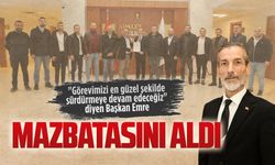 Yeniden seçilen Başkan Emre, mazbatasını aldı