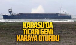 Karasu’da ticari gemi karaya oturdu