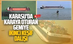Karasu sahilinde karaya oturan Ninova isimli gemiye ikinci keşif dalışı