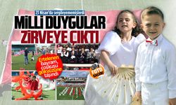 Şehit Teğmen Ömer Faruk Civelek Anaokulu’ndan dev bayraklı gösteri