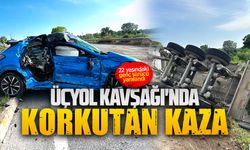 Üçyol Kavşağı'nda korkutan kaza: 1 yaralı