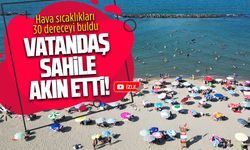 Karasu’da hava sıcaklığı 30 dereceyi buldu, vatandaş sahile akın etti