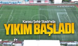 Karasu Şehir Stadı’nda yıkım başladı