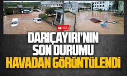 Darıçayırı Mahallesi’ndeki su baskını havadan görüntülendi