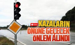 Karasu girişi üç yol ağzına trafik lambaları yerleştirildi