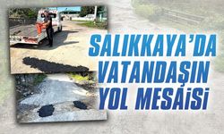 Salıkkaya’da mahalle sakinlerinden yol mesaisi