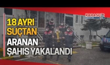 18 suçtan aranıyordu, Karasu Jandarması yakaladı