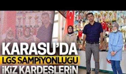 Karasu'da LGS şampiyonluğu ikiz kardeşlerin