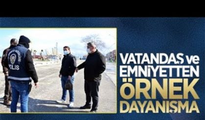 Vatandaş ve emniyetten örnek dayanışma