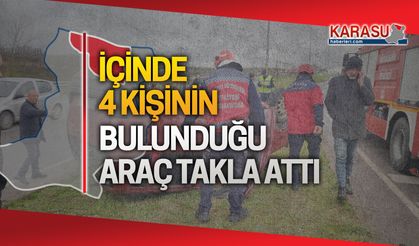 Önüne kıran araca vurmamak için takla attı