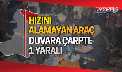 Hızını alamadı, duvara çarptı: 1 yaralı!