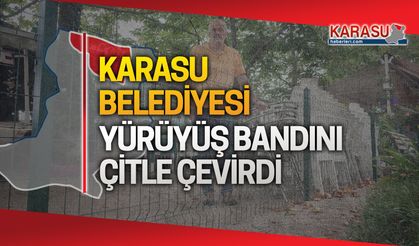 Belediyenin yürüyüş bandını çitle çevirmesine tepki